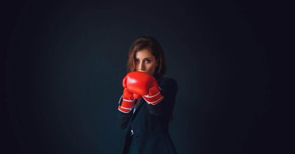 Women with boxing gloves