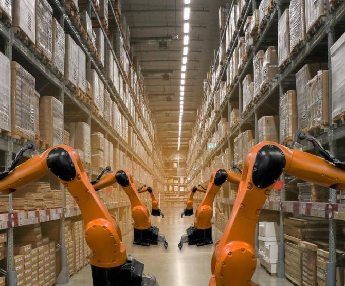 Robots in a warehouse