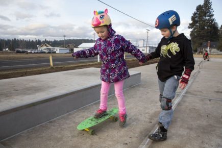 Young Skaters at Tony Hawk Foundation skatepark